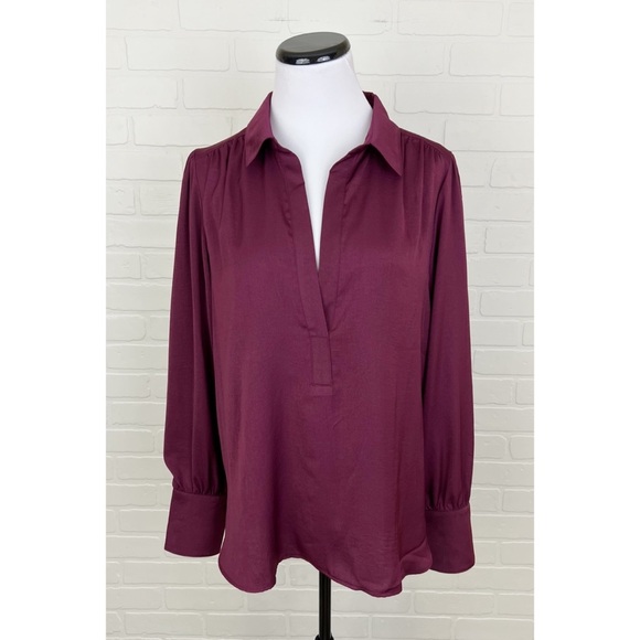 Banana Republic Factory Tops Nwt Banana Republic Factory Silky Collar Long Sleeve Blouse